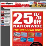 Repco 25% off for Auto Club Members This Weekend 15th & 16th Dec