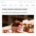 [QLD] $5 Burgers All Day Saturday (25/1), Free Froyo from 10am-11am Sunday (26/1) @ YOMG (Pacific Fair)