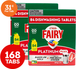 Fairy Platinum Plus Dishwashing Capsules 2x84pk $52.08 + Delivery ($0 with OnePass) @ Catch