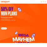 50% off nbn Plans for 2 Months: 50/20 Unlimited $37/Month, 250/25 Unlimited $45/Month @ amaysim