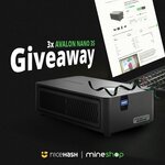 Win 1 of 3 Avalon Nano 3s from Nice Hash