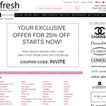 Enjoy 25% off at Fresh Fragrances and Cosmetics Starting Now