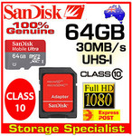 SanDisk 64GB Micro SD Class10 $53.90, 32GB $24.95, Samsung 32GB SD PRO 80MB/s $23.95 