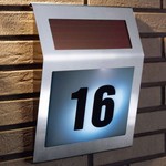 $20.95 Freepost Stainless Steel Wireless Solar Powered LED Light House Door Number Mail Box Sign