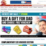 Father's Day Sale: Free $20 iTunes, 2x Movie Tickets, $20 Vouchers on Selected Items from $19.95