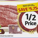 HALF PRICE Aussie Beef BBQ Steak $5.75/kg at Coles