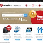 .net.au Domains $1 for 2 Years Registration during May with Netregistry