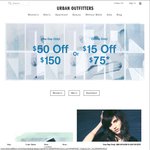 Urban Outfitters: Take $50 off $150 or $15 off $75