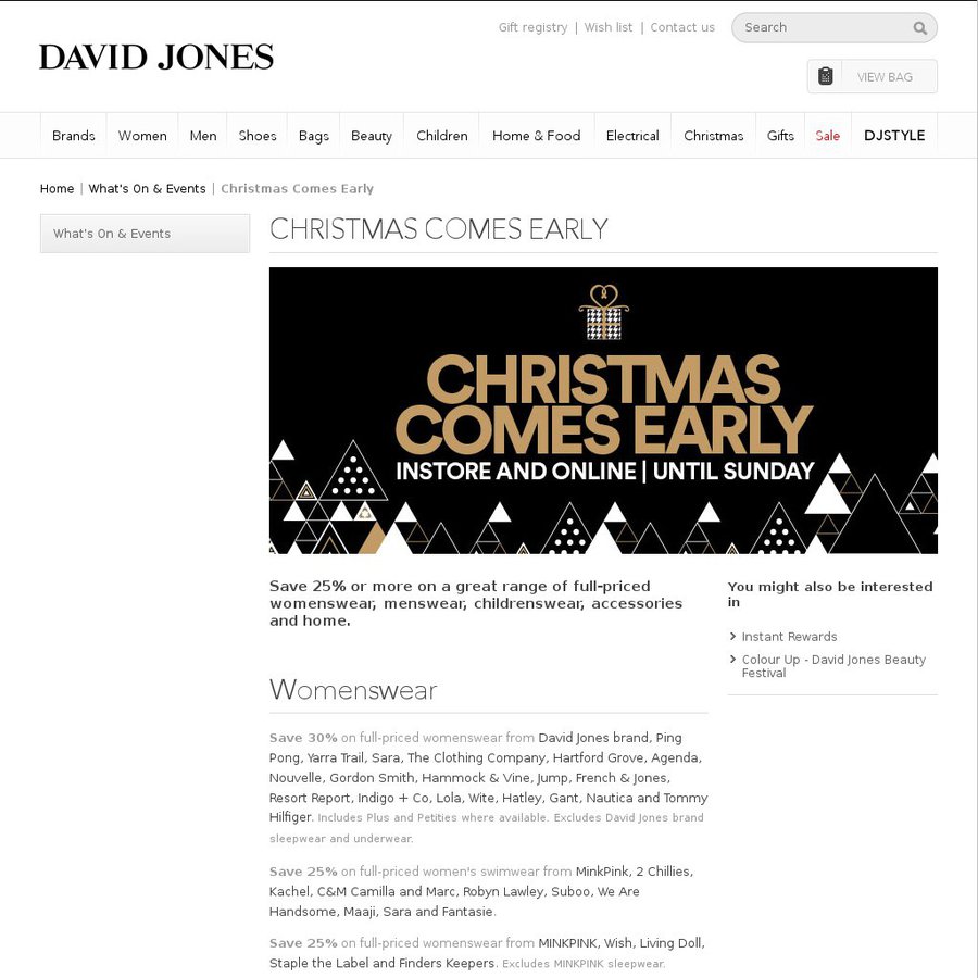 Christmas Comes Early at David Jones Save 25 or More on a Great