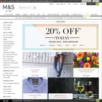 20% off at Marks & Spencer, Free Delivery if Spend >£30