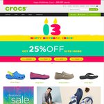 Crocs Australia 25% off Storewide. Free Shipping over $50 Purchase Else ~ $10