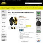 Blue Rapta Warrior Mechanic Gloves $4.95 (Was $19.95) @ RSEA [Free C&C]
