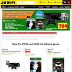 Xbox One 1TB Console +3 Games + STAN 3 Month $509 at JB Hi-Fi, Xbox One 1TB Console +3 Games $498 at EB Games