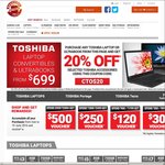20% off Toshiba Products When Purchased with Certain Latops @ Shopping Express