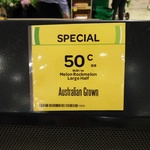 Woolworths - Australia Grown Rockmelon $1 Ea / $0.50 Half