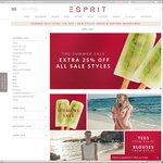 Extra 25% off All Sale Styles @ Esprit