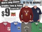 Rivers - Men's Long Sleeve Graphic Tees and Polos, $9, 4 days only, Starts Today 15/08/2010