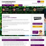 Groupon Cashback Increased to 7.5% @ Cashrewards