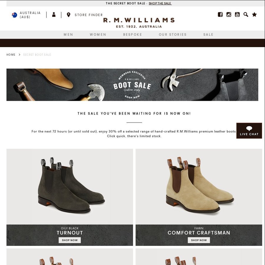 williams boots sale
