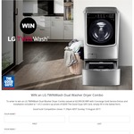 Win an LG TWINWash Dual Washer Dryer Combo Package Worth $4,267 or 1 of 2 $500 Gift Cards from The Good Guys