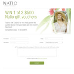 Win 1 of 3 $500 Gift Vouchers from Natio
