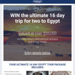Win a Treasures of Egypt Cruise & Tour for 2 Worth Over $20,000 from Inspiring Vacations Pty Ltd [NSW/QLD/VIC]
