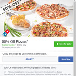 [VIC] 50% off Traditional Pizzas, Premium Pizzas and Selected Sides @ Domino’s (Strathdale Bendigo)