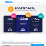 Lebara 180 Day Plan: Large Plan 22GB $119, Medium Plan 10GB $99, Small Plan 5GB $49 (New Customers Only) @ Lebara