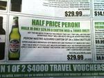 1/2 Price Peroni Nastro Azzurro (Vic Only) - Wed, Thurs. $29.99