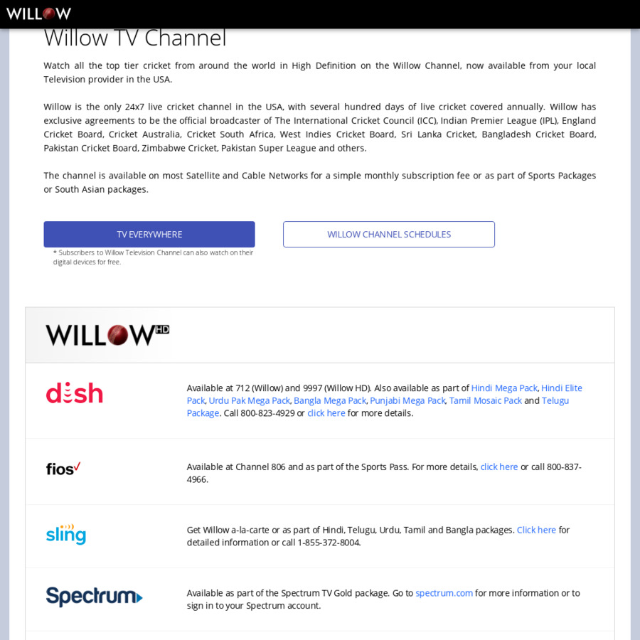 Willow tv channel hot sale