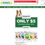 Simparica Flea/Tick Treatment for Dogs $5 + Free Shipping @ Budget Pet Products