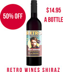 Retro Wines Mclaren Vale The Johnny Shiraz - $14.95 a Bottle ($179.40 a Dozen) 50% off @ Winenutt (+ Double Winenutt Points)
