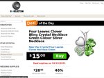 Four Leaves Clover Bling Crystal Necklace Green Colour Sliver Necklace - Aus $15.00 ~ 