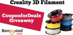 Win a Creality 3D PLA Filament from Couponfordeals