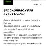 [iOS] $12 Cashback for Every Uber Eats Order @ Cheddar via App