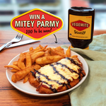 Win 1 of 100 Schnitz Vouchers for a MITEY Parmy & Chips worth $14.50 from Bega Cheese Limited
