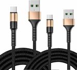 USB C Cable, 2 Pack 3ft+6ft Nylon Braided Type C Cable $8.87 + Delivery ($0 with Prime/ $39 Spend) @ TEBCTW Amazon AU