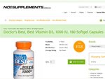 Doctor's Best, Best Vitamin D3, 1000 IU, 180 Softgel Capsules - $12.65