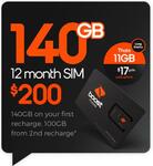 24% off Boost Mobile $200 SIM: 12-Month 140GB for $152 Delivered @ Food Stop Langford