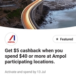 CommBank Rewards: Spend $40/$60/$70 & Get $5/$10 Cashback @ Ampol