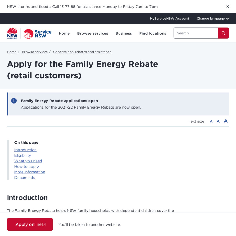Service Nsw Family Energy Rebate