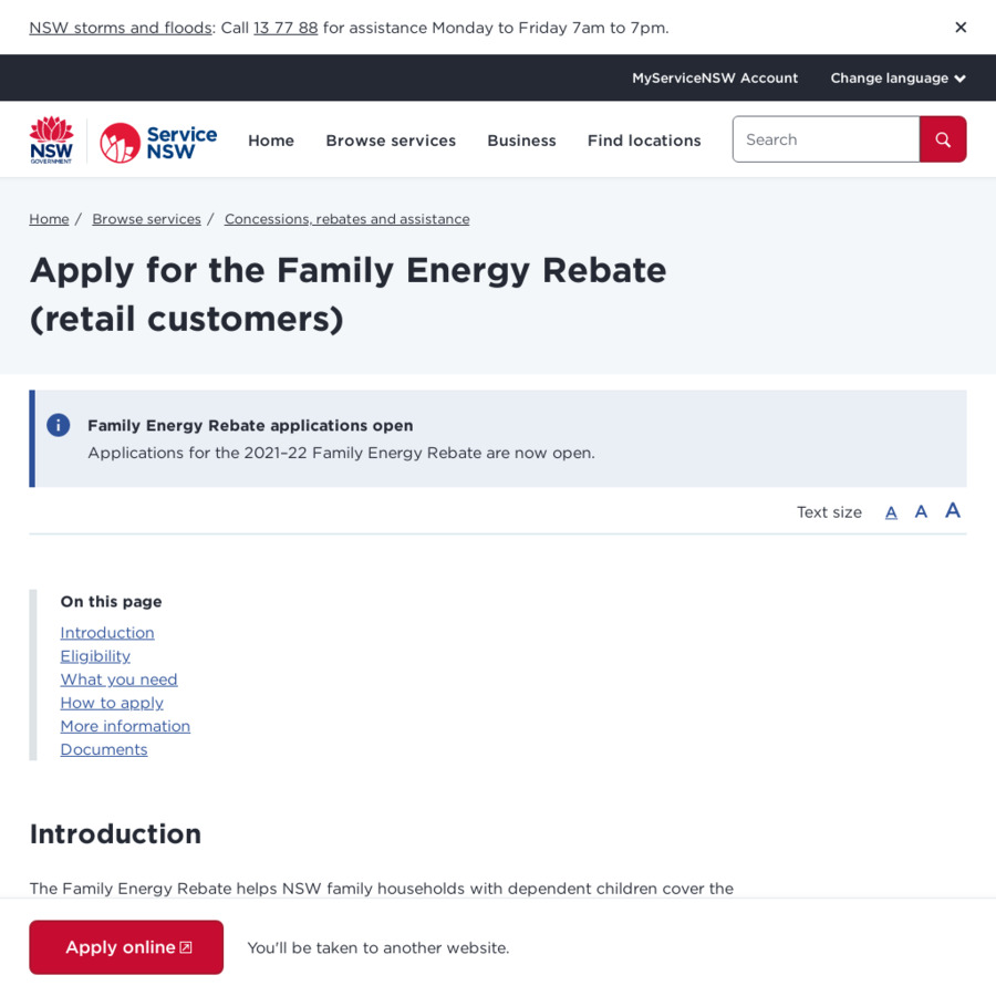 Family Energy Rebate Wa