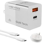 HEYMIX 45W GaN PD Wall Charger 1x USB C + 1x USB A, 100W PD Cable Included - $23.75 Delivered @ HEYMIX Amazon AU