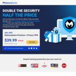 50% off Malwarebytes Premium + Privacy VPN 3 Devices, 1 Year - US$39.99 (~A$60) @ Malwarebytes