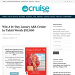 Win a 14-Day Luxury A&K Cruise in Tahiti Worth $53,000 from Cruise Passenger