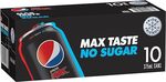 Pepsi Max, Solo, Mountain Dew, Schweppes Cans 10x 375ml $7.50 ($6.75 S&S) + Delivery ($0 with Prime/ $39 Spend) @ Amazon AU