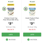 Chobani Greek Yoghurt 907g Tub $3.95 @ Woolworths Metro