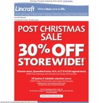 Lincraft 30% off Storewide