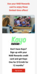 Kayo One Subscription $15/Month for 12 Months When Paid with a NAB Rewards Credit Card (New or Returning Kayo Customers) @ Kayo