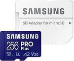 Samsung 256GB PRO Plus MicroSD Memory Card/w Adapter, Read/Write Up to 160MB/s/120MB/s $34.99 +Delivery $0 with Prime/ $59 spend